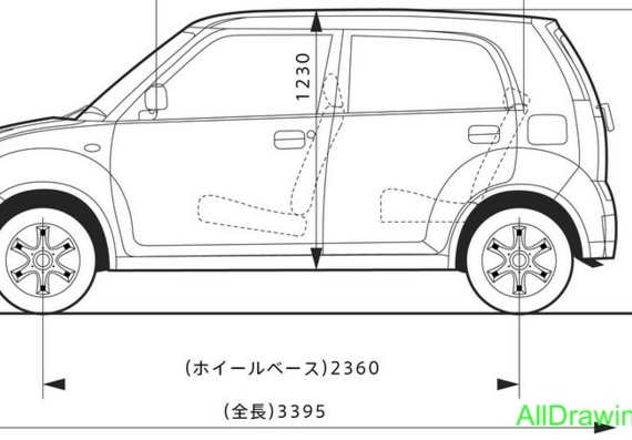 Mazda Carol (2007) (Mazda Carrol (2007)) are drawings of the car